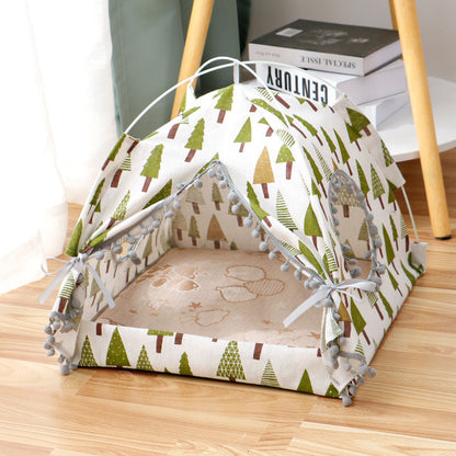 Cat Tent Cat House Enclosed Pet Bed