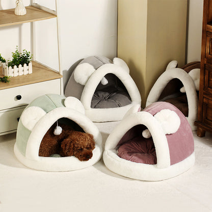 Cozy Self-Warming Cat Hut Sleeping Bed